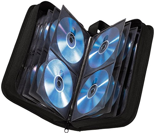Hama CD Tasche für 64 CDs/DVDs/Blu-rays, Mappe zur Aufbewahrung, schwarz