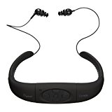 Schwimmen MP3 Headset, ELEGIANT IPX8 3M Unterwasser Wasserdicht 4GB MP3 Player schwimmen MP3 Player Headset Nackenbügel Halsbügel wiederaufladbar Kopfhörer Ohrhörer Zubehörpaket Kopfhörer USB 2.0 Flash Drive Sport Headphone mit FM Mode Funktion für Sport Outdoor Radfahren (Ohne Bluetooth Funktion) (Halsbügelgröße: 12.2cm x 10.5 cm. Kabel Länge: ca. 16cm)