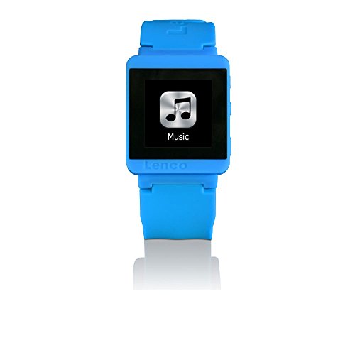 Bluetooth Sport Uhr Unisex Zeit Messer Digital Silikon Armband MP3Sportwatch-100-blau
