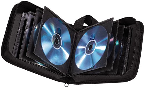 Hama CD Tasche für 20 CDs/DVDs/Blu-rays, Mappe zur Aufbewahrung, schwarz