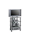 MAJA-Möbel 1611 9499 TV- HiFi-Rack, Metall Alu - Klarglas, Abmessungen BxHxT: 60 x 74,4 x 46,5 cm