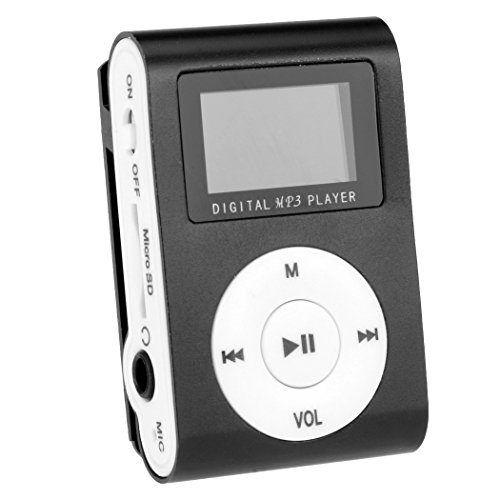 Mini-Metall-MP3 Mikro-Sd TF USB-Unterstützung für den Sport zu 16GB Karte Media Player Musik Zufalls up & Laufen (NO SD-Karte) (schwarz)