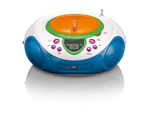 Lenco SCD-40 USB Kids CD/MP3-Player mit UKW-Radio, LCD-Display, Wiederholungsfunktion, Aux-Eingang