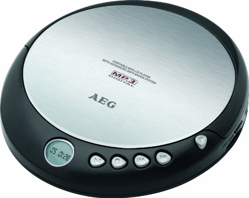 AEG CDP 4226 tragbarer CD-Player (CD-R/-RW, LCD-Display, 3,5mm Klinke) schwarz