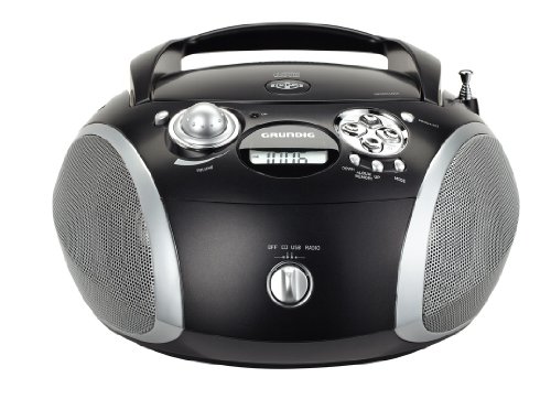 Grundig RCD 1445 Radio (USB 2.0) mit CD/-MP3/-WMA Wiedergabe schwarz/silber