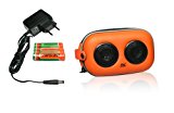 DNT SoundBox X-01 Tragbarer Lautsprechersystem (Ladegerät, Audio-Eingang für CD-/MP3-Player) orange/schwarz