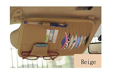 System-S CD / DVD Sonnenblenden-Halterung Auto KFZ CD Halter Organizer Aufbewahrung Tasche in Beige