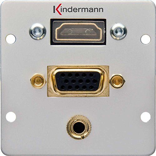 Kindermann Anschlussblende 7444000586 VGA,Audio m.Kabelp. Konnect Alu Multi-Einsatz/Abdeckung für Daten- und Kommunikations-Anschlusstechnik 4021565041518