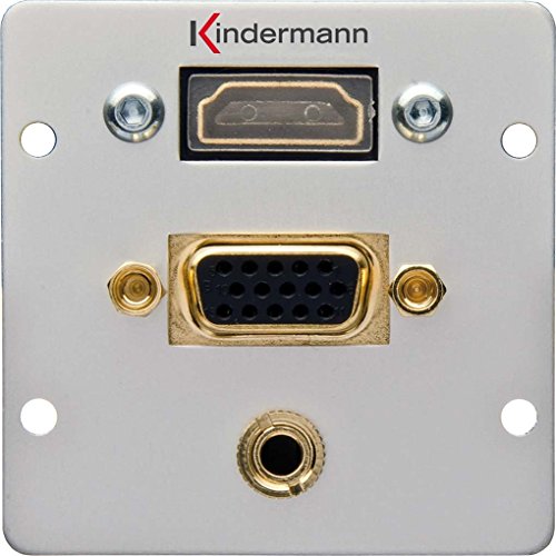Kindermann Anschlussblende 7444000586 VGA,Audio m.Kabelp. Konnect Alu Multi-Einsatz/Abdeckung für Daten- und Kommunikations-Anschlusstechnik 4021565041518