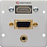 Kindermann Anschlussblende 7444000586 VGA,Audio m.Kabelp. Konnect Alu Multi-Einsatz/Abdeckung für Daten- und Kommunikations-Anschlusstechnik 4021565041518