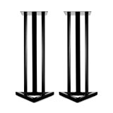 Malone ST-1-STU Design Lautsprecherständer Paar Boxenständer für Studio Regal Lautsprecher (2x Stahlstativ, jeweils 28 x 28cm Abstellfläche, 93cm Höhe) schwarz
